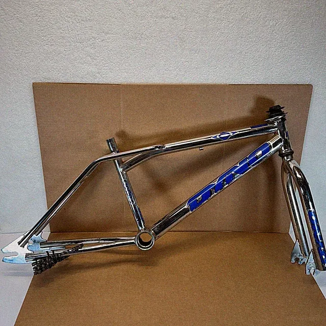 1997 Dyno Compe BMX Frame & Fork Chrome Blue Vintage 90s Freestyle 20in GT