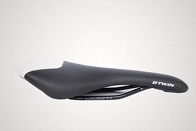 BTWIN Cr-Mo Rails Bike Seat MTB Road ebike Cycling Saddle Black White 275mm