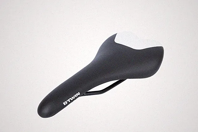 BTWIN Road MTB ebike Biking Saddle Cr-Mo Rails Seat Black White 275x135mm