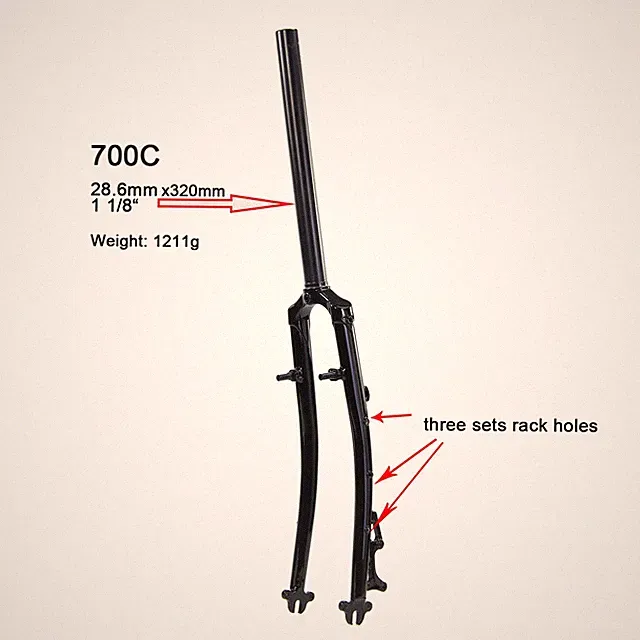 Chromoly Steel Road Touring Bike 700C Rigid Fork 1 inch 25.4mm 28.6 Disc V Brake