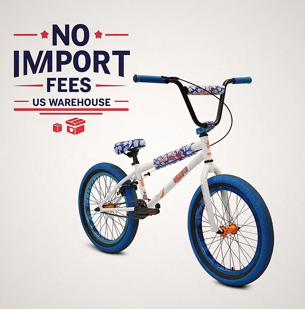 Elite 20" BMX Stealth Bicycle Freestyle Bike 1 Piece Crank Naruto White NEW