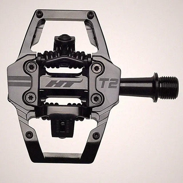 HT T2 Dual Sided Clipless Mountain Pedals - Aluminum Body, CNC Machined