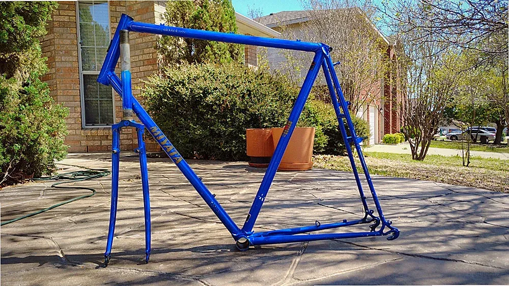 Miyata 1000 Chromoly Blue Bicycle Frame Fork Bikepacking Touring Vintage Steel