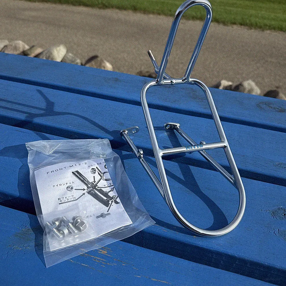 Nitto M12-2 Front Mount Bicycle Rack: Silver W/ Hardware, For Cantilever Brakes