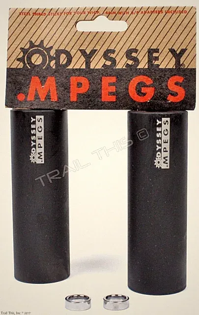 Odyssey MPEG Black BMX Bike Pegs 4" 14mm 3-Position w/ 3/8"Adaptor 1-Pair MPEGS