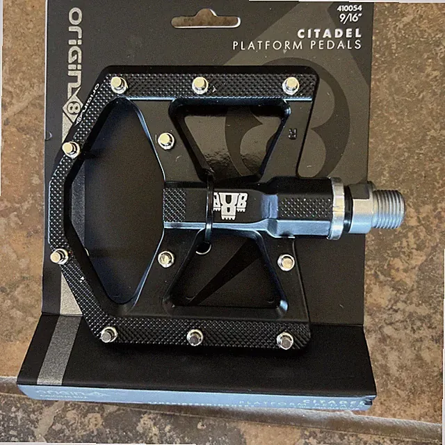Origin8 Citadel Platform Pedals 9/16" Chromoly Alloy Body Removable Pins Black