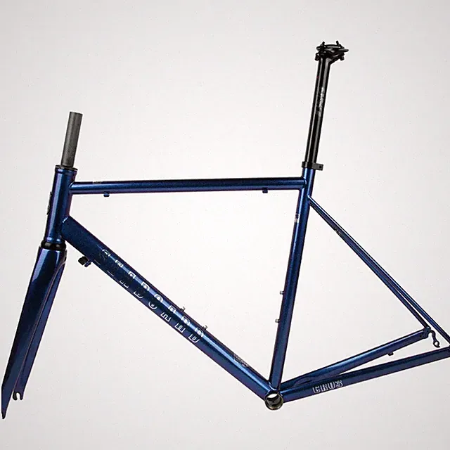 Road Bike Chromium Molybdenum Steel Pipe Frame Carbon Fiber Front Fork 700C