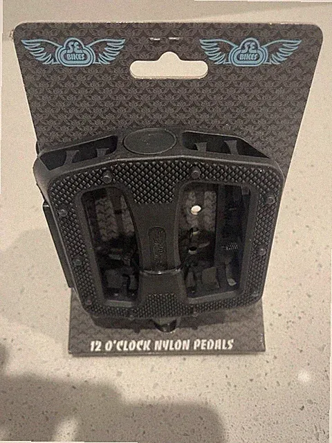 SE Bikes 12 O-Clock Nylon BMX Platform Pedals 9/16" Chomoly Spindle in Black
