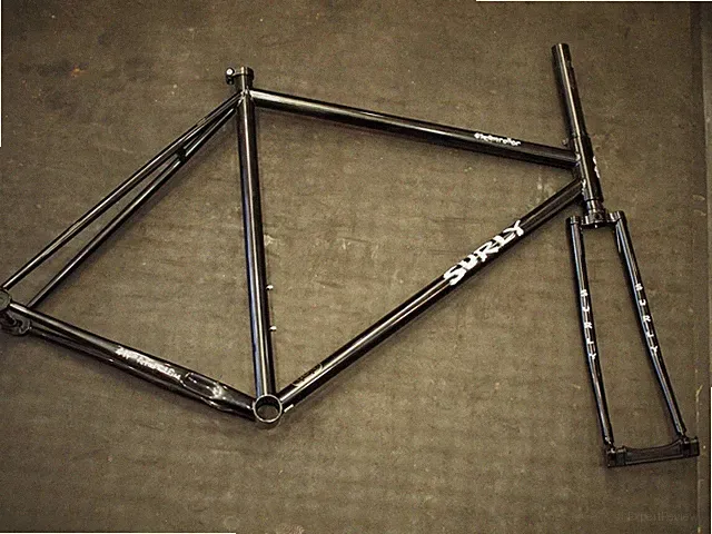 SURLY Steamroller Freme Set 4130 Chromoly Fixed Gear Track Bike Black 53cm