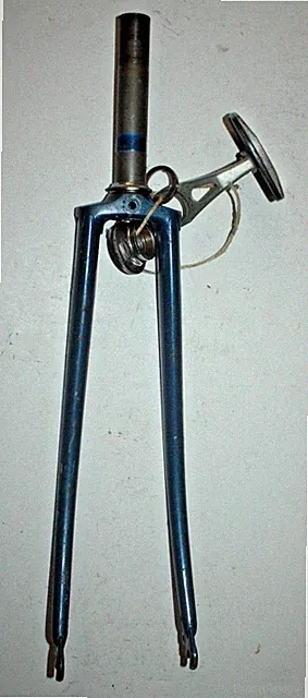 Tange Touring Road Bike Fork 27" 1" Threaded 140mm Blue Chromoly Steel Fast Ship