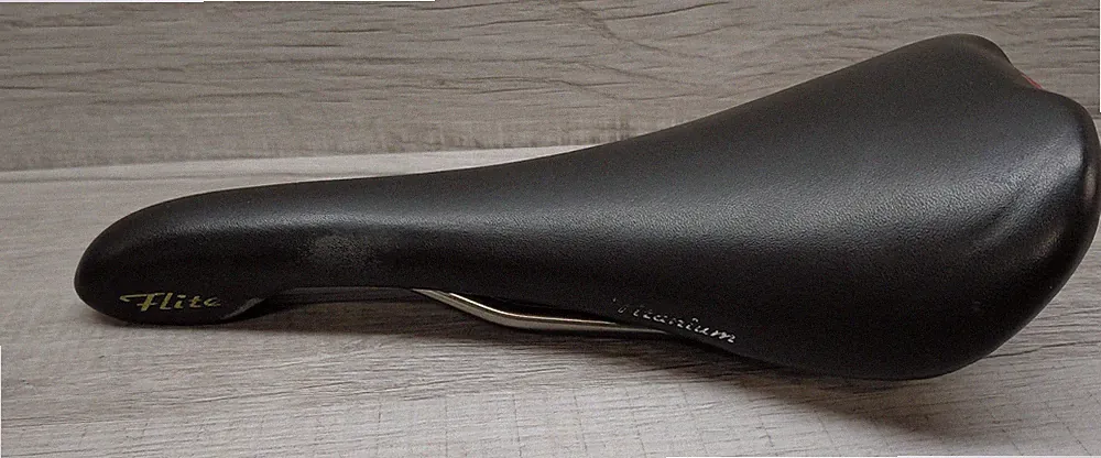 Vintage Selle Italia Titanium Flite SLR Gel Leather Road Bike, Bicycle Saddle