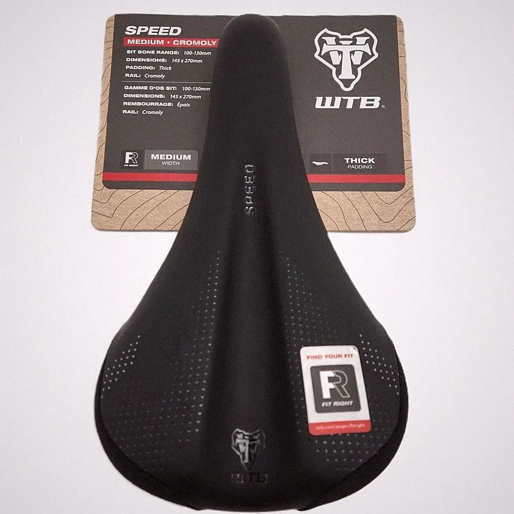 WTB Speed Medium 145mm Width MTB Bike Saddle Unisex Seat Chromoly Rails Black